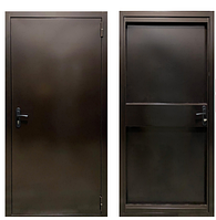Техническая металлическая дверь для склада черная