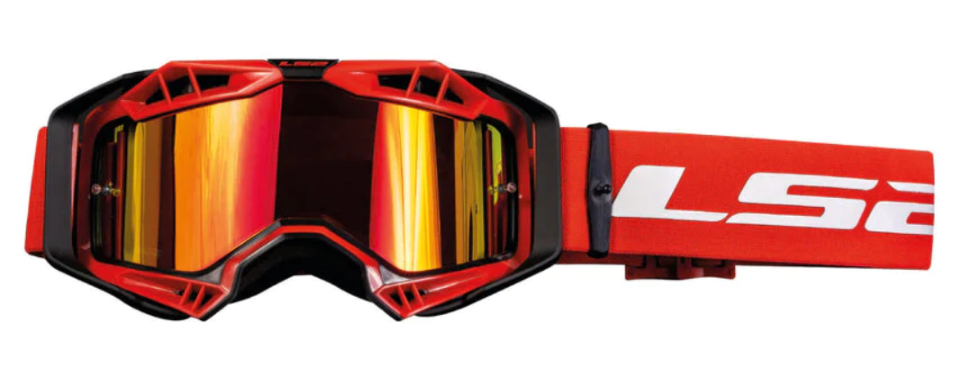 Маска кросова LS2 AURA PRO Red Mirror Lens