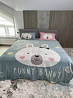 Зимнее плюшевое постельное белье Funny Bunny, Полуторный, 160x215, 160х220, 50х70-2 шт