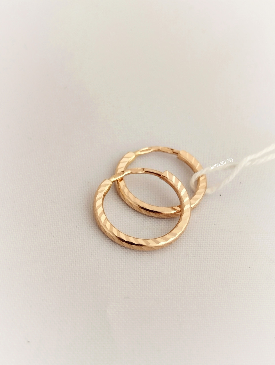 Золоті сережки кільця з алмазною граннюнчиків-Gold