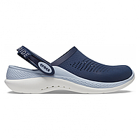 Crocs LiteRide 360 Clog Navy Blue Grey мужские, Кроксы Лайтрайд 360 темно синие с белой подошвой оригинал