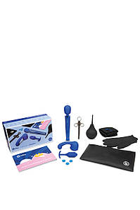 Набір анальних іграшок з 10 предметів B-Vibe х Le Wand Massage & Education синій