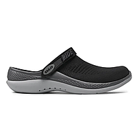 Crocs LiteRide 360 Clog Light Black Slate Grey мужские, Кроксы Лайтрайд 360 оригинал черные с серой подошвой