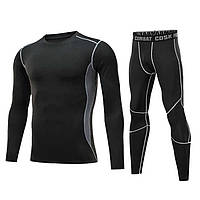 Термобелье детское для футбола Sport Thermal Underwear Black/Gray Kids 115-125 см (3493)