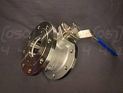 Кран кульовий фланцевий нержавіючий DN80 (3") Ру16, н/ж сталь AISI304, моноблочний, редукований (d = 73 мм)