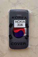 Корпус Nokia 308 (AAA) (черный) (полный комплект)