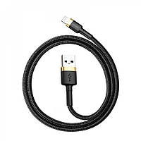 Baseus (CALKLF) cafule Cable USB For lightning 2.4A 1M CALKLF-BV1 Gold+Black от магазина style & step