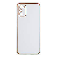 Чехол Leather Gold with Frame without Logo для Samsung A02s Цвет 11, White