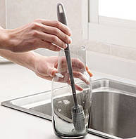 Щетка для мытья посуды силиконовый ершик для посуды серый