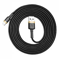 Кабель usb Baseus (CALKLF-CV1) cafule Cable USB For lightning 1.5A 2M Gold+Black от магазина style & step