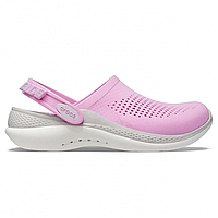 Crocs LiteRide 360 Clog Taffy Pink женские, Кроксы Лайтрайд 360 розовые с белой подошвой женские оригинал