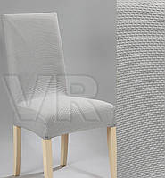 Эластичный чехол на стул универсальный натяжной декоративный цвет Серый