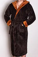 Халат мужской махровый 100™ р.48-58 коричневый