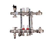 Коллекторная группа для теплого пола SD Forte термо с расходомерами 1х3 нержавейка (SFE0043)