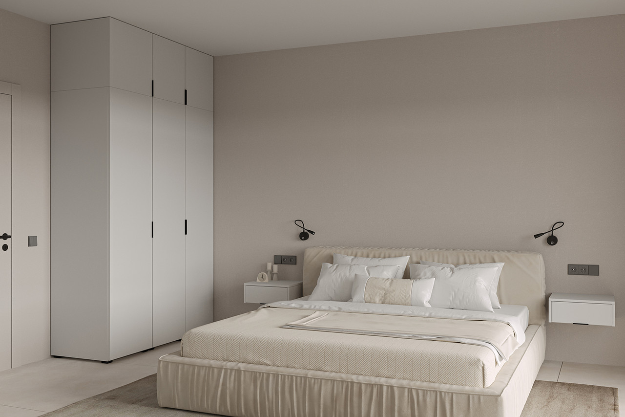 Современный стильный модульный белый спальный гарнитур с трёхдверным шкафом и туалетным столиком Сан Марино гр - фото 2 - id-p2002950753