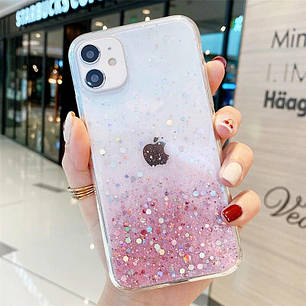 Чохол із блискітками силіконовий для Apple iPhone 7 Plus, 8 Plus Gradient Pink, фото 2