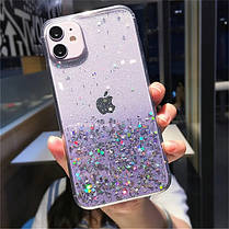 Чохол із блискітками силіконовий для Apple iPhone 7/8, SE 2020 Gradient Purple, фото 4