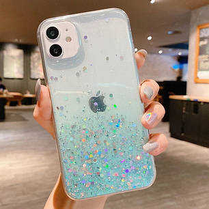 Силіконовий чохол із блискітками для Apple iPhone 7/8, SE 2020 Gradient Green, фото 1