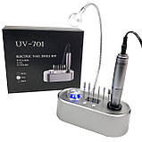 Фрезер для манікюру Nail Drill UV-701 40 000 об/хв стильний апарат манікюрна машинка для нігтів з ліхтарем, фото 2