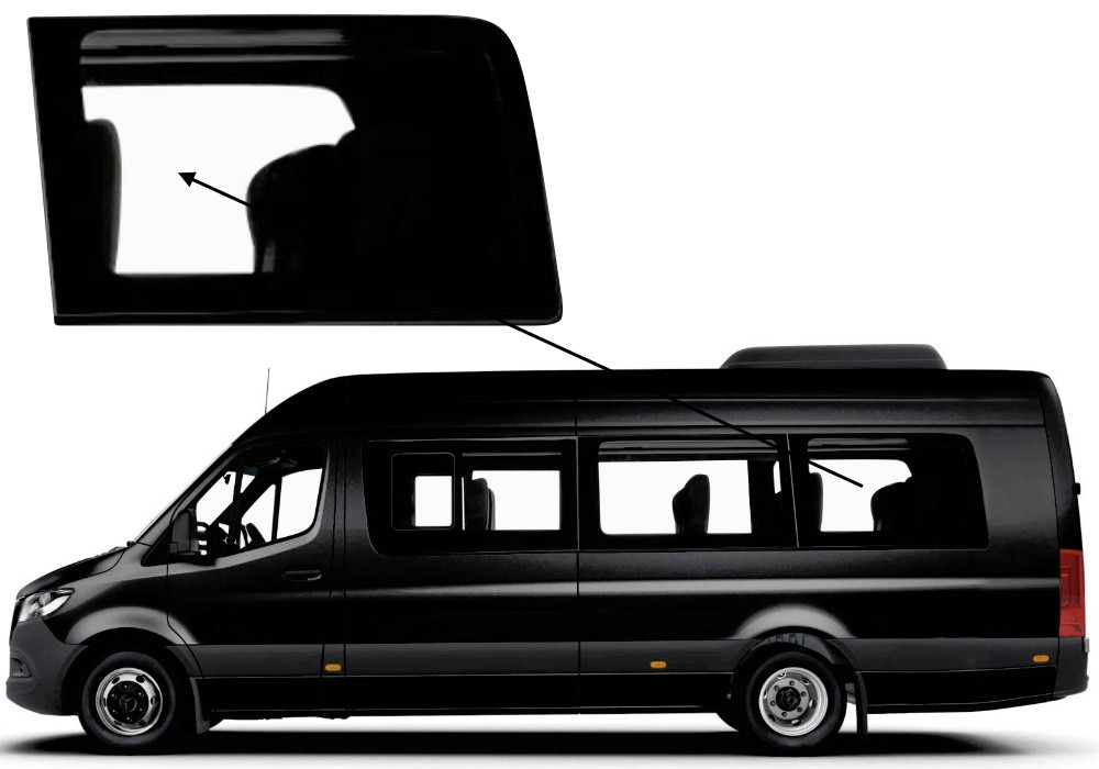 Бічне скло Mercedes Sprinter 2018-2023 салону заднє ліве довга база, фото 1