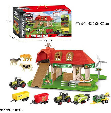 Ігровий набір Ферма з тваринами та технікою, фото 1