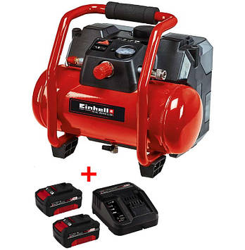 Набір Компресор акумуляторний Einhell TE-AC 36/6/8 Li OF Set + зарядний пристрій і 2 акумулятора 18V 3,0