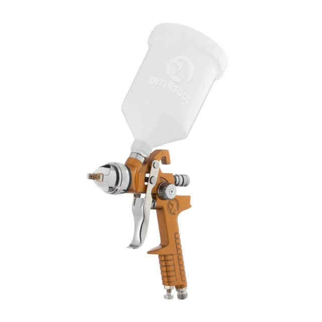 Краскопульт пневматичний HVLP INTERTOOL PT-0110 : 300 л/хв, діаметр форсунки 1.5мм, 600 мл бачок, фото 1