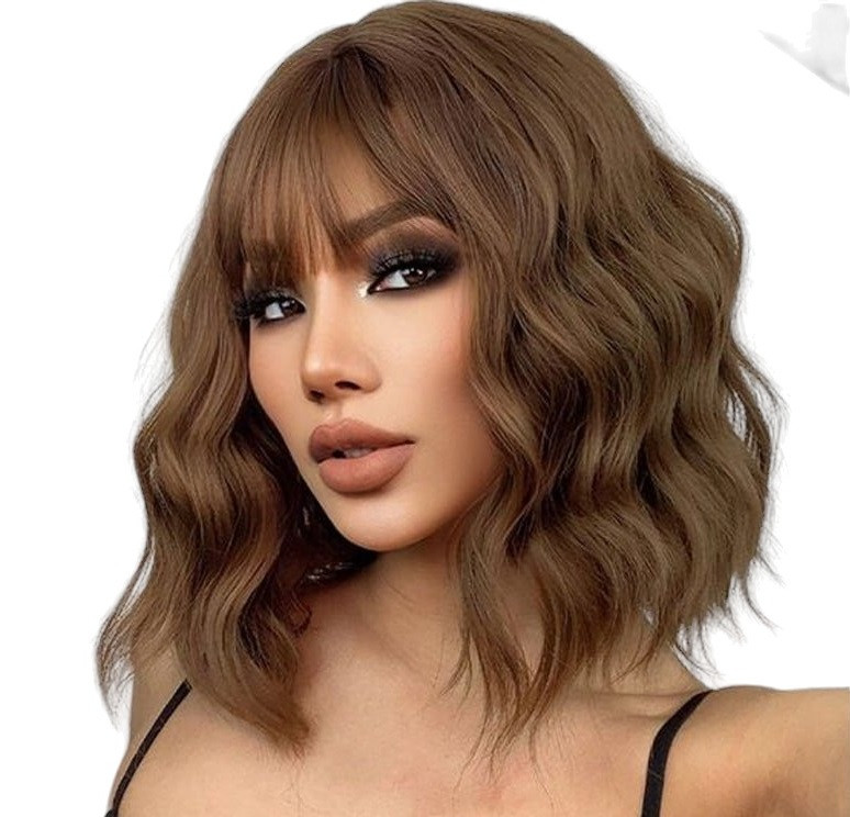 Перука каштанова хвиляста, термоволокно