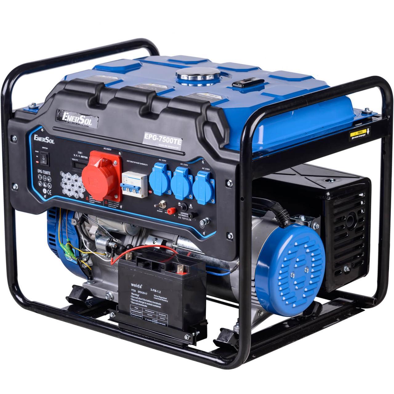 Бензиновий генератор EnerSol EPG-7500TE трифазний, фото 1