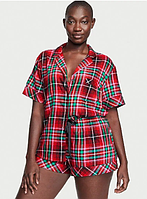 Пижама Victoria's Secret Flannel Short Pajama Set фланелевая размер М