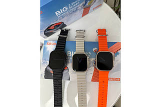 Розумний смарт годинник Smart Watch S8 ULTRA bluetooth з крокоміром пульсоміром тонометром лічильник калорій Помаранчевий, фото 5