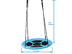 Підвісна гойдалка-гамак гніздо Artmann для дітей і дорослих 110 см садова для дачі, фото 2