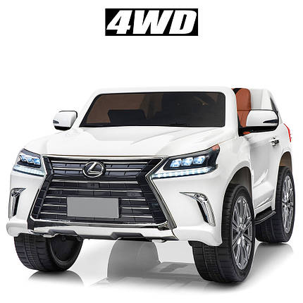 Дитячий електромобіль Bambi M 3906(MP4)EBLR-1 Lexus джип акумуляторний на пульті керування двомісний Білий, фото 1