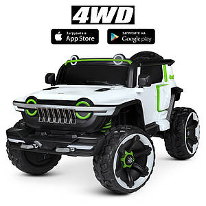 Дитячий електромобіль Bambi M 4863EBLR-1 Jeep джип акумуляторний на пульті управління одномісний Білий