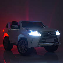 Дитячий електромобіль Bambi M 3906 EBLR-1 Lexus джип акумуляторний на пульті управління двомісний Білий, фото 2