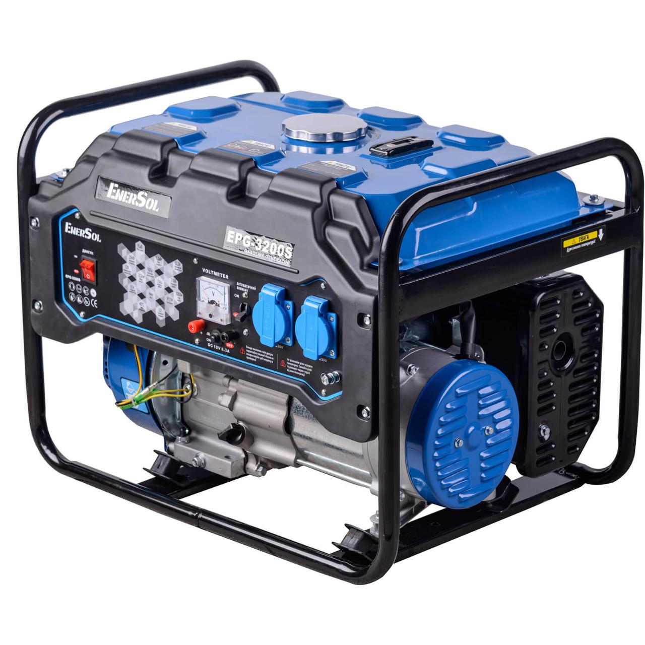 Генератор бензиновий EnerSol EPG-3200S : 3.2 кВт - однофазний, ручний старт, бензин