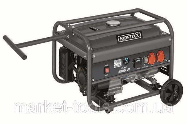 Професійний генератор бензиновий (електрогенератор) KRAFTIXX PPG-3500 : 2.6/2.8 кВт бензогенератор для дому