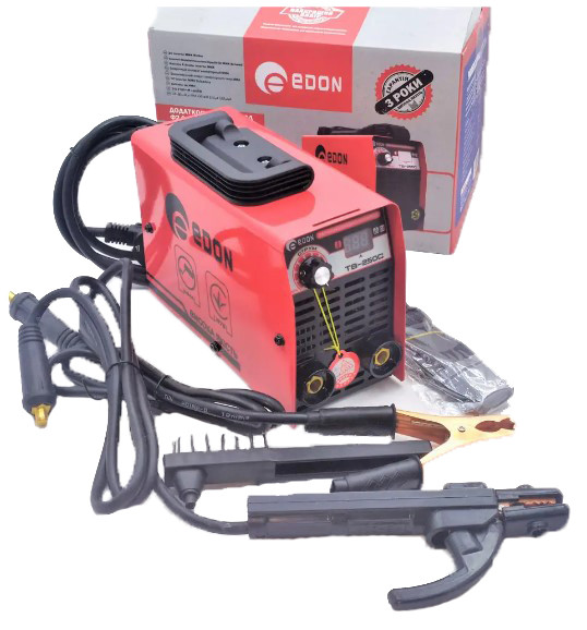 Потужний зварювальний апарат (зварка) Edon TB-250C (3.9 кВт, 250 А, 1.6-3.2 мм електрод) для дому, фото 1