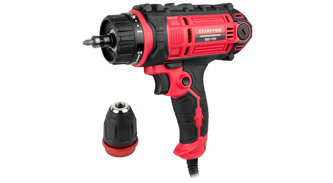 Потужний електричний шуруповерт Start Pro SED-990: 990Вт, 40Нм, 2 швидкості, 400/1600 об/хв., фото 1
