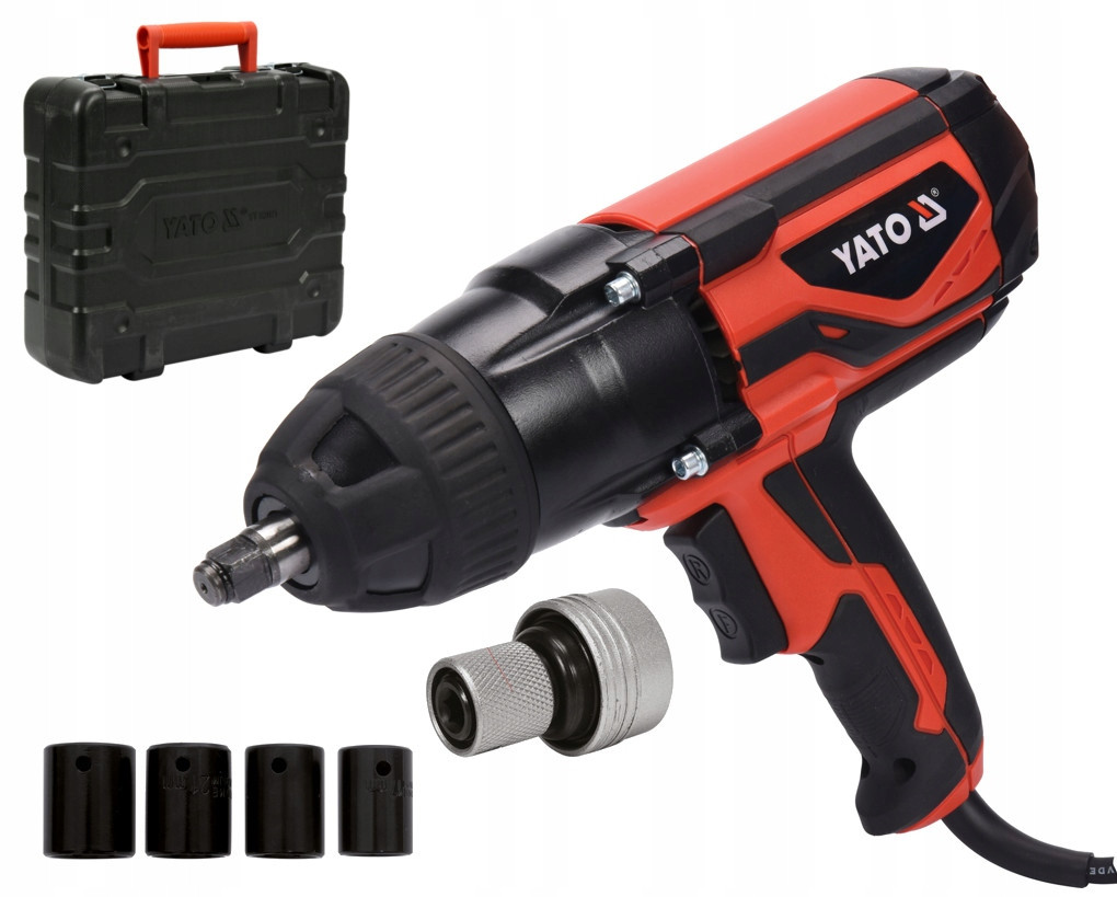 Гайковерт ударний YATO 1/2" 1020 Вт, 600 НМ 2600 об/хв + 4 головки і кейс, фото 1