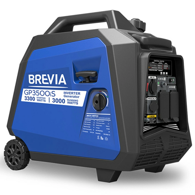 Потужний генератор інверторний бензиновий BREVIA GP3500iS : 3.0/3.3 кВт, 1 фаза, ручний стартер, обмотка 100% мідь