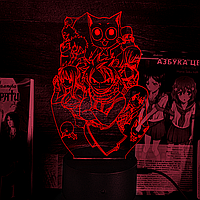 Акриловый 3D светильник-ночник Fairy Tail Хвост Феи красный