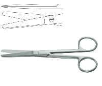 Ножницы операционные, тупоконечные, прямые, 165 мм.