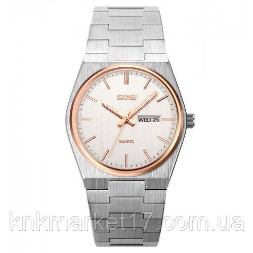 Елегантний кварцовий годинник Skmei 9288SIRGSI Silver-Rose Gold-Silver, фото 1
