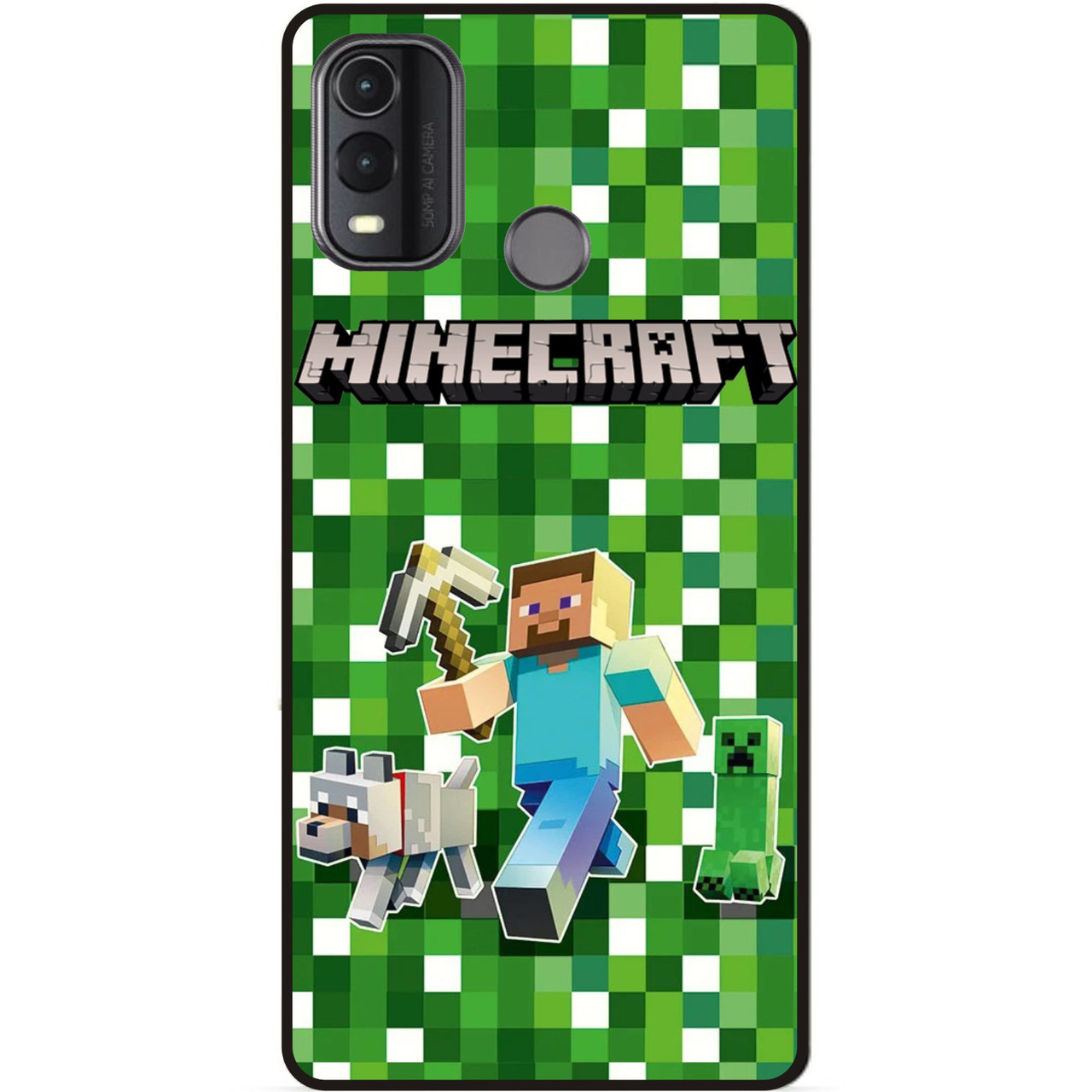 Силіконовий чохол бампер для Nokia G11 Plus Стів Minecraft Кріпер Майнкрафт