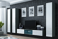 Стінка у вітальню,глянцева стінка в зал Vigo 18 Cama Mebel із системою push-click 180/300/42 см