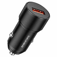 Автомобильное зарядное устройство BOROFONE BZ19A Wisdom single port QC3.0 car charger Black DS