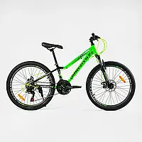 Велосипед спортивний Corso Gravity 24" рама алюмінієва 12 , обладнання Shimano 21 швидкість, зібран на 75%