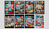 Набір постеров GTA / ГТА / Grand Theft Auto / San Andreas, Vice City, GTA 1, GTA 2, GTA 3, GTA 4, GTA 5