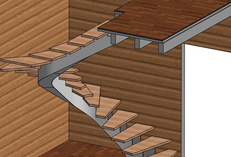Лестница из металла с перилами крутоизогнутая кривоизогнутая криволинейная - фото 8 - id-p2003064643